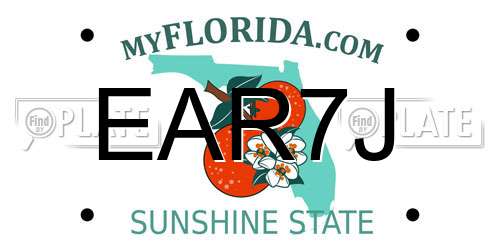 EAR7J Florida License Plate