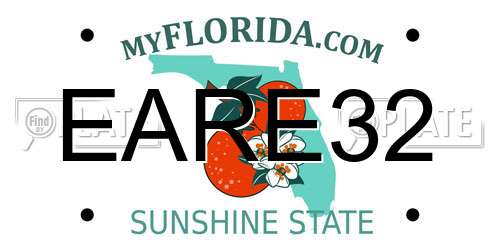 EARE32 Florida License Plate