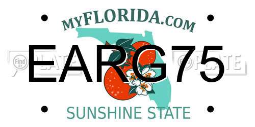 EARG75 Florida License Plate