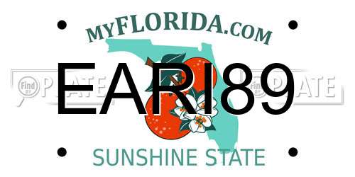 EARI89 Florida License Plate
