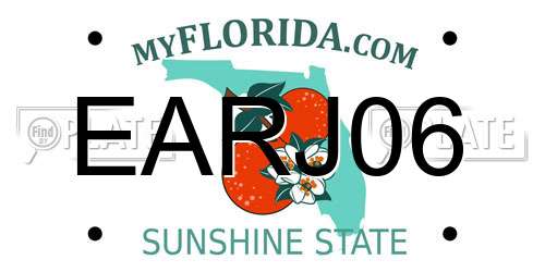 EARJ06 Florida License Plate