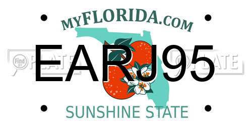 EARJ95 Florida License Plate