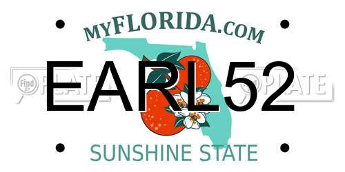 EARL52 Florida License Plate