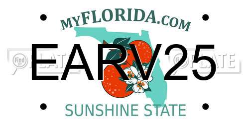 EARV25 Florida License Plate