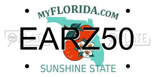 EARZ50 Florida License Plate