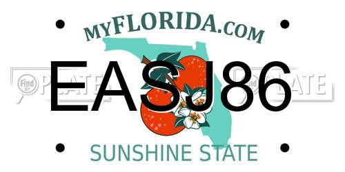 EASJ86 Florida License Plate