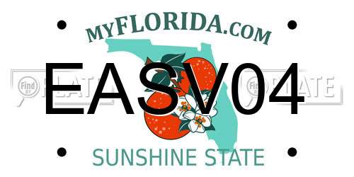 EASV04 Florida License Plate