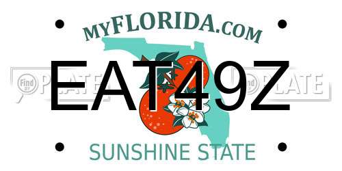 EAT49Z Florida License Plate