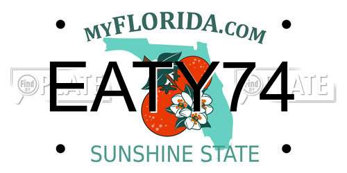 EATY74 Florida License Plate