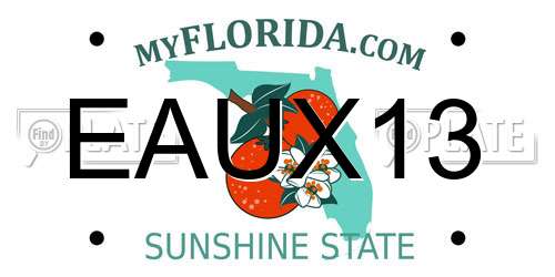 EAUX13 Florida License Plate