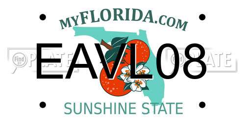 EAVL08 Florida License Plate