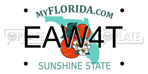 EAW4T Florida License Plate
