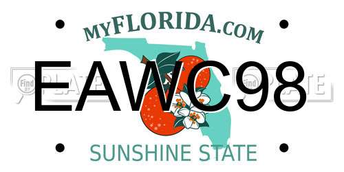 EAWC98 Florida License Plate