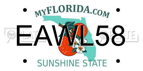 EAWL58 Florida License Plate