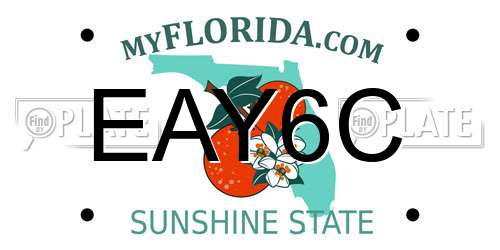 EAY6C Florida License Plate