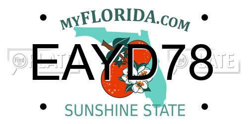 EAYD78 Florida License Plate