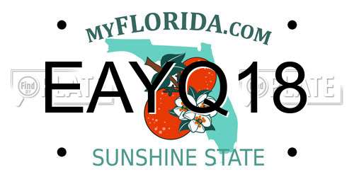 EAYQ18 Florida License Plate