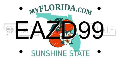 EAZD99 Florida License Plate