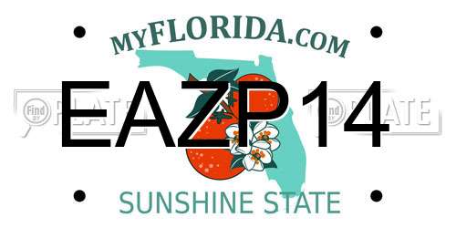 EAZP14 Florida License Plate