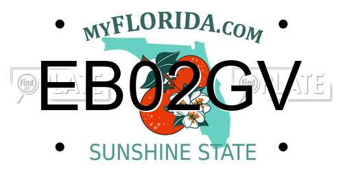 EB02GV Florida License Plate