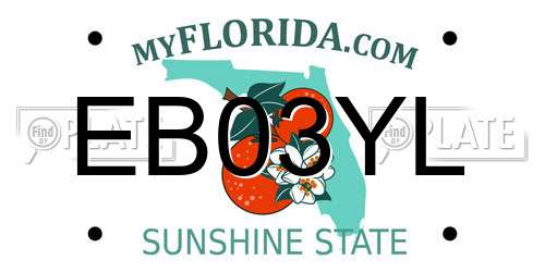 EB03YL Florida License Plate