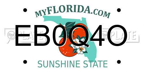 EB0Q4O Florida License Plate