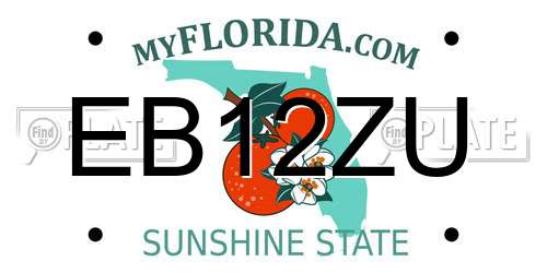 EB12ZU Florida License Plate