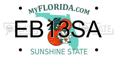 EB13SA Florida License Plate