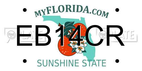 EB14CR Florida License Plate