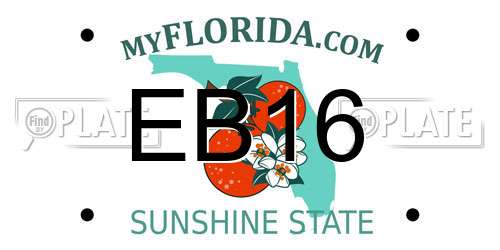 EB16 Florida License Plate