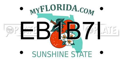 EB1B7I Florida License Plate