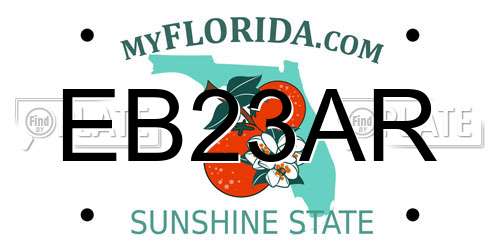 EB23AR Florida License Plate