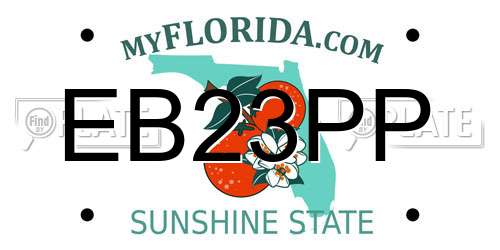 EB23PP Florida License Plate