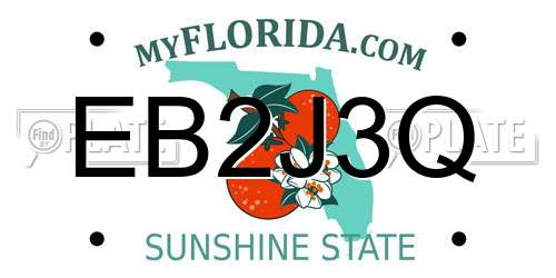 EB2J3Q Florida License Plate