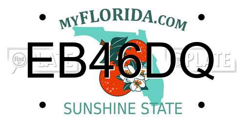EB46DQ Florida License Plate