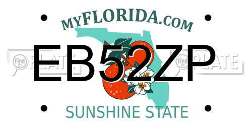 EB52ZP Florida License Plate