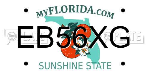 EB56XG Florida License Plate