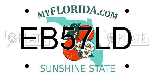 EB57LD Florida License Plate
