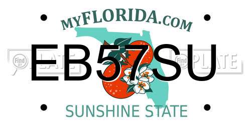 EB57SU Florida License Plate
