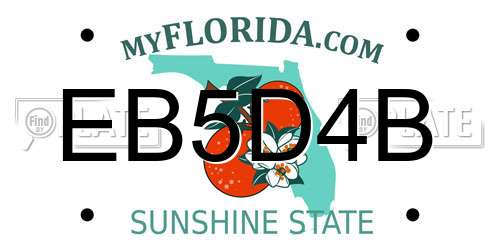 EB5D4B Florida License Plate