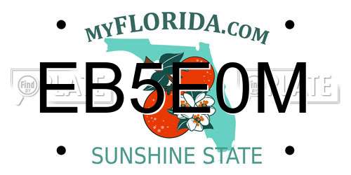 EB5E0M Florida License Plate
