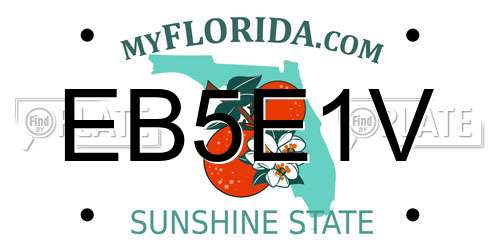 EB5E1V Florida License Plate