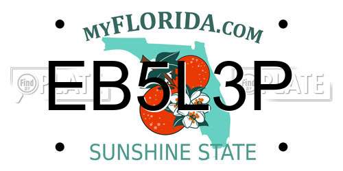 EB5L3P Florida License Plate