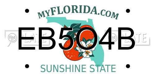 EB5O4B Florida License Plate