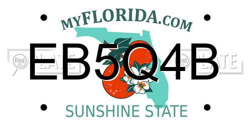 EB5Q4B Florida License Plate