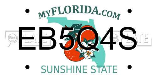 EB5Q4S Florida License Plate