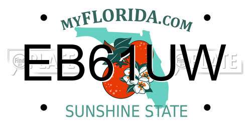 EB61UW Florida License Plate