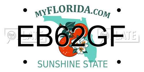 EB62GF Florida License Plate