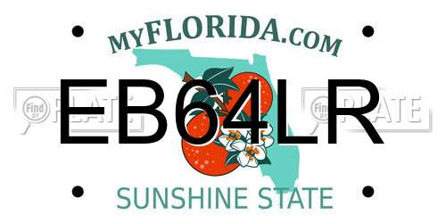 EB64LR Florida License Plate