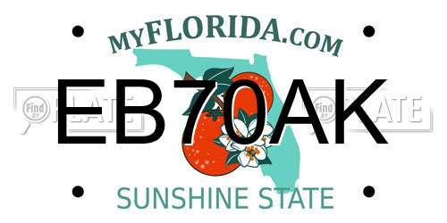 EB70AK Florida License Plate